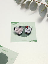 Hope You Like Cats & Bow Tooth Enamel Pin Set of 2 - TOSSIDO