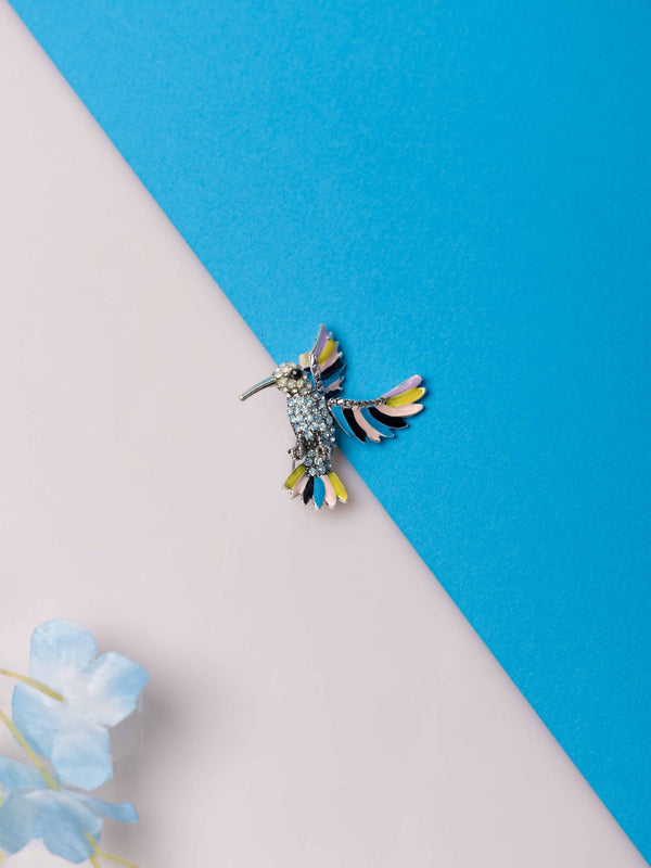 Hummingbird Brooch with Crystals - TOSSIDO