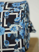 Indigo Floral Printed Necktie - TOSSIDO