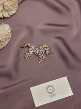 Iridescent Crystal Unicorn Brooch - TOSSIDO