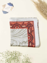 Ivory Paisley Printed Satin Neckerchief - TOSSIDO
