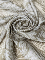 Ivory Paisley Printed Satin Neckerchief - TOSSIDO