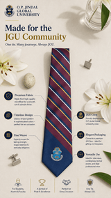 JGU Maroon & Blue Stripe Woven Necktie - TOSSIDO