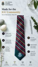 JGU Maroon & Green Stripe Woven Necktie - TOSSIDO