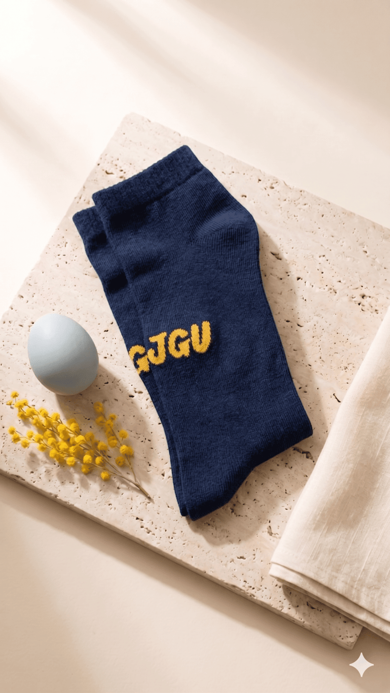 JGU Navy Blue Ankle Socks