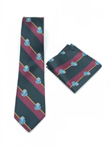 JGU Prestige Black-Maroon Woven Necktie Pocket Square Set - TOSSIDO