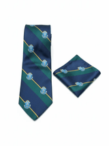 JGU Prestige Blue-Green Woven Necktie Pocket Square Set - TOSSIDO