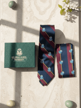 JGU Prestige Blue-Maroon Woven Necktie Pocket Square Set - TOSSIDO