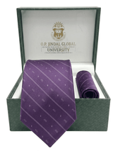 JGU Purple Necktie & Pocket Square Set