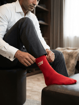 JGU Red Full Length Socks