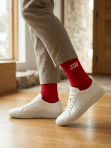 JGU Red Full Length Socks