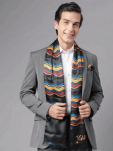 JGU Resplendent Multicolor Stole & Pocket Square Set