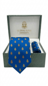 JGU Royal Crest Necktie & Pocket Square Set - TOSSIDO
