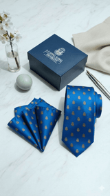 JGU Royal Crest Necktie & Pocket Square Set - TOSSIDO