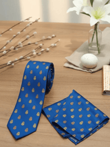 JGU Royal Crest Necktie & Pocket Square Set