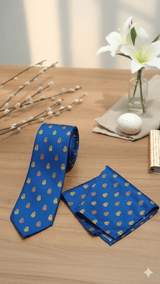 JGU Royal Crest Necktie & Pocket Square Set - TOSSIDO