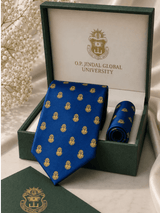 JGU Signature Blue Necktie & Pocket Square Set - TOSSIDO