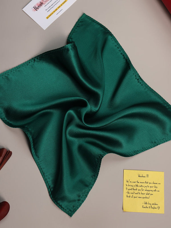Jungle Green Solid Silk Pocket Square - TOSSIDO
