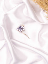 Lavender Bloom Crystal Stem Brooch - TOSSIDO