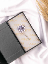 Lavender Bloom Crystal Stem Brooch - TOSSIDO