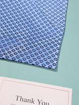 Light Blue Geometric Woven Cravat & Pocket Square Set - TOSSIDO