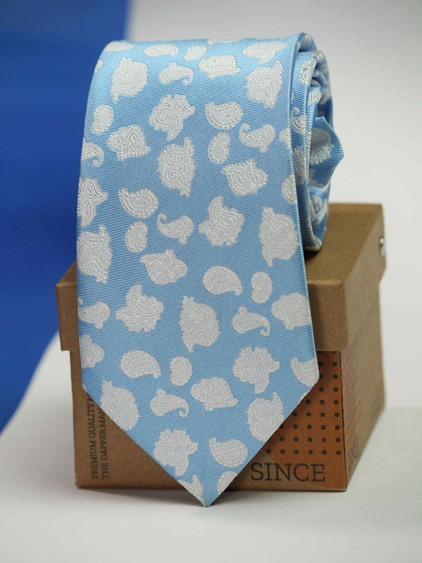 Light Blue Paisley Necktie - TOSSIDO