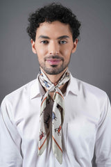 Light Brown Horse Print Men’s Neckerchief - TOSSIDO