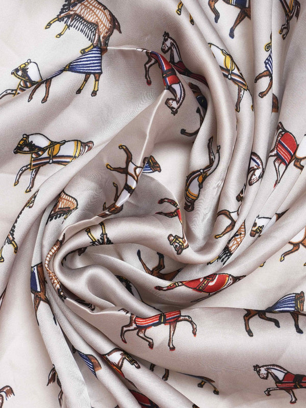 Light Brown Horse Print Men’s Neckerchief - TOSSIDO
