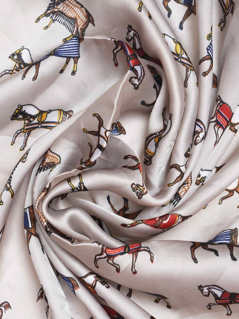 Light Brown Horse Print Men’s Neckerchief - TOSSIDO