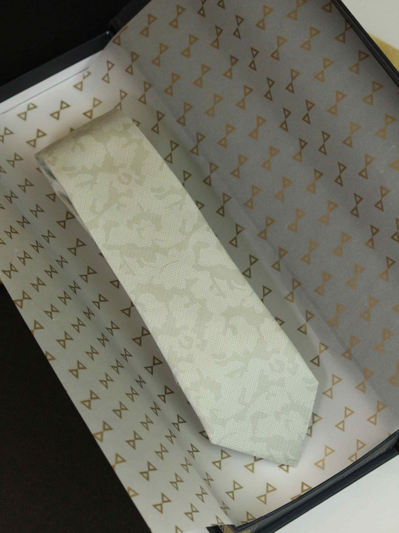 Light Green Abstract Woven Silk Necktie - TOSSIDO