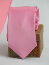 Light Pink solid necktie in woven microfiber, close-up