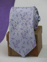 Lilac Floral Woven Microfiber Necktie - TOSSIDO
