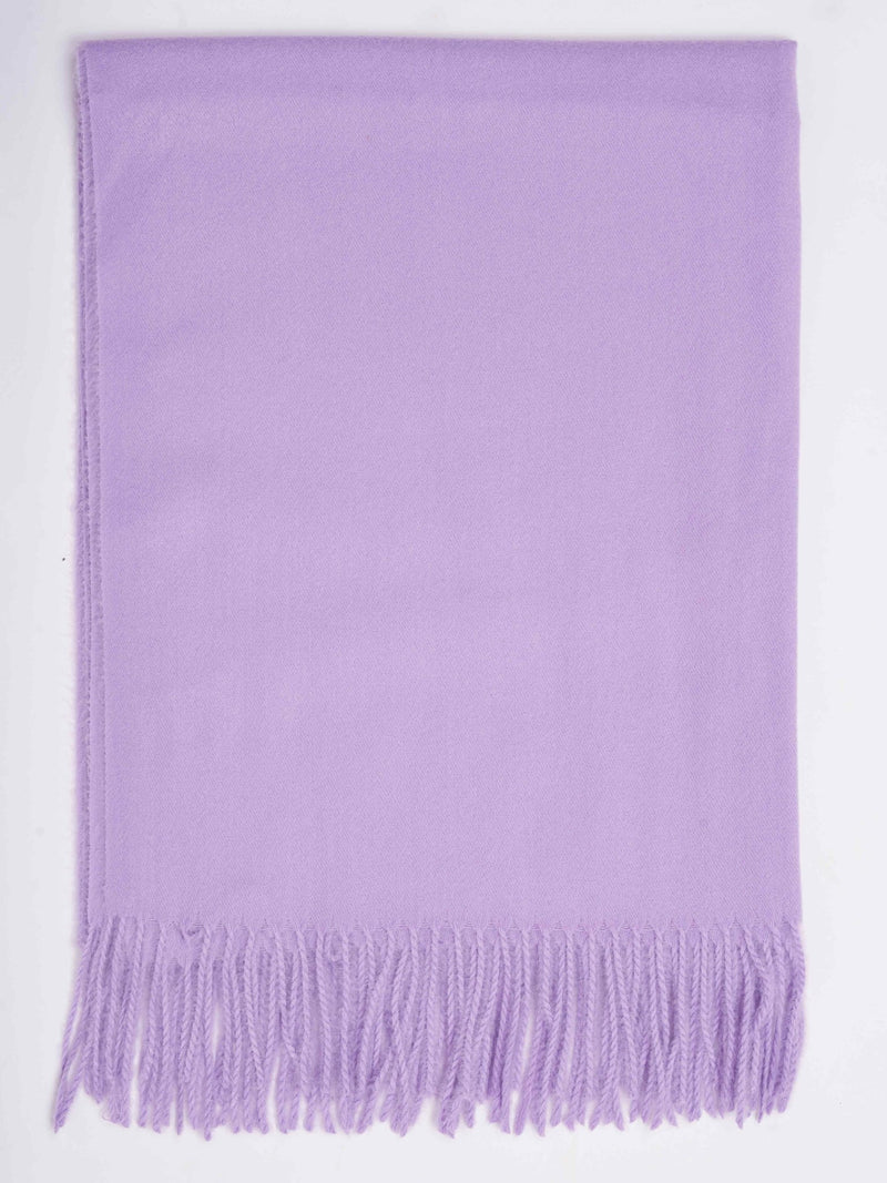 Lilac Solid Woolen Muffler - TOSSIDO