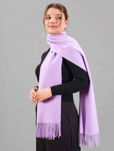 Lilac Solid Woolen Muffler - TOSSIDO