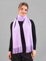 Lilac Solid Woolen Muffler - TOSSIDO