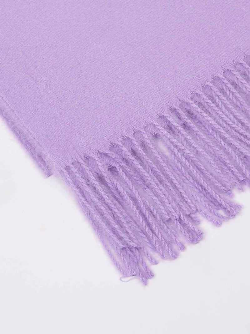 Lilac Solid Woolen Muffler - TOSSIDO