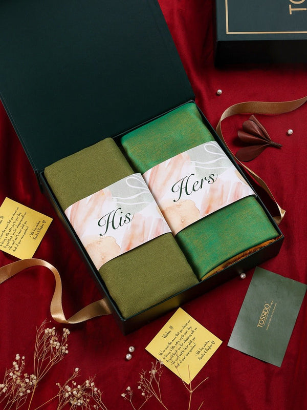 Luxury in Style: His Muffler & Her Glamorous Stole Set - TOSSIDO