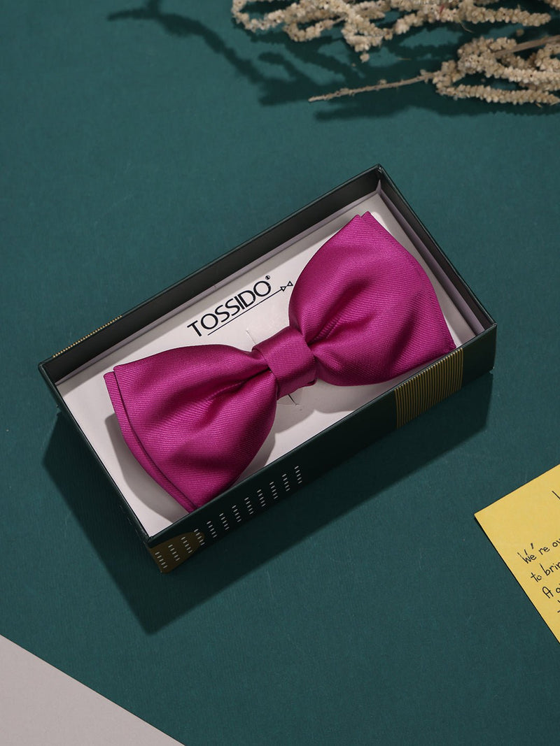Magenta Satin Poly Bow Tie - TOSSIDO