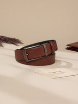 Mahogany Brown & Black Reversible Leather Belt