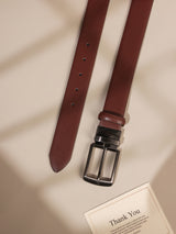 Mahogany Brown & Black Reversible Leather Belt