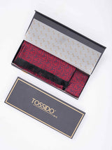 Maroon Abstract Reversible Stole & Pocket Square Set - TOSSIDO