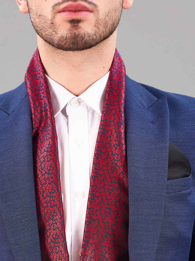 Maroon Abstract Reversible Stole & Pocket Square Set - TOSSIDO