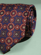 Maroon & Blue Geometric Printed Necktie - TOSSIDO