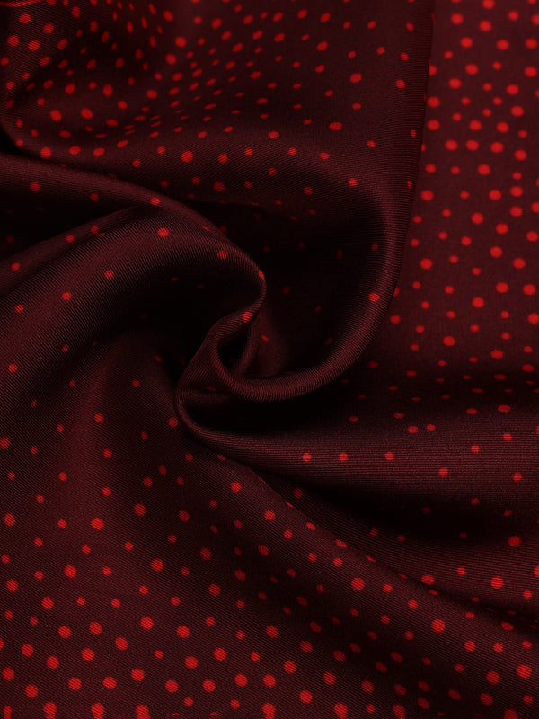 Maroon Dot Silk Pocket Square - TOSSIDO