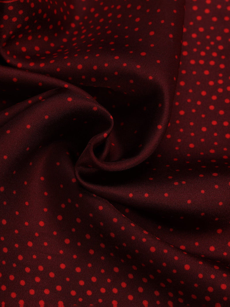 Maroon Dot Silk Pocket Square - TOSSIDO