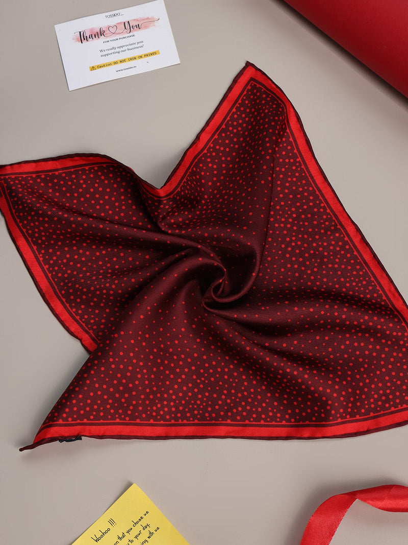 Maroon Dot Silk Pocket Square - TOSSIDO