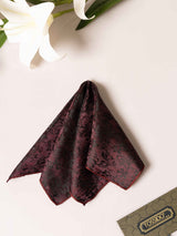 Maroon Floral Jacquard Pocket Square - TOSSIDO