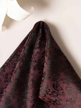 Maroon Floral Jacquard Pocket Square - TOSSIDO