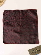 Maroon Floral Jacquard Pocket Square - TOSSIDO