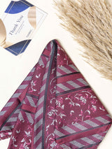 Maroon Floral Necktie Gift - set - TOSSIDO